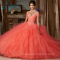 Beading Crystal Cascading Ruffle Real Sample Quinceanera Dress